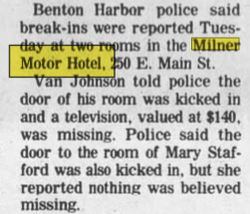 Milner Moter Hotel - Feb 1978 Break-In